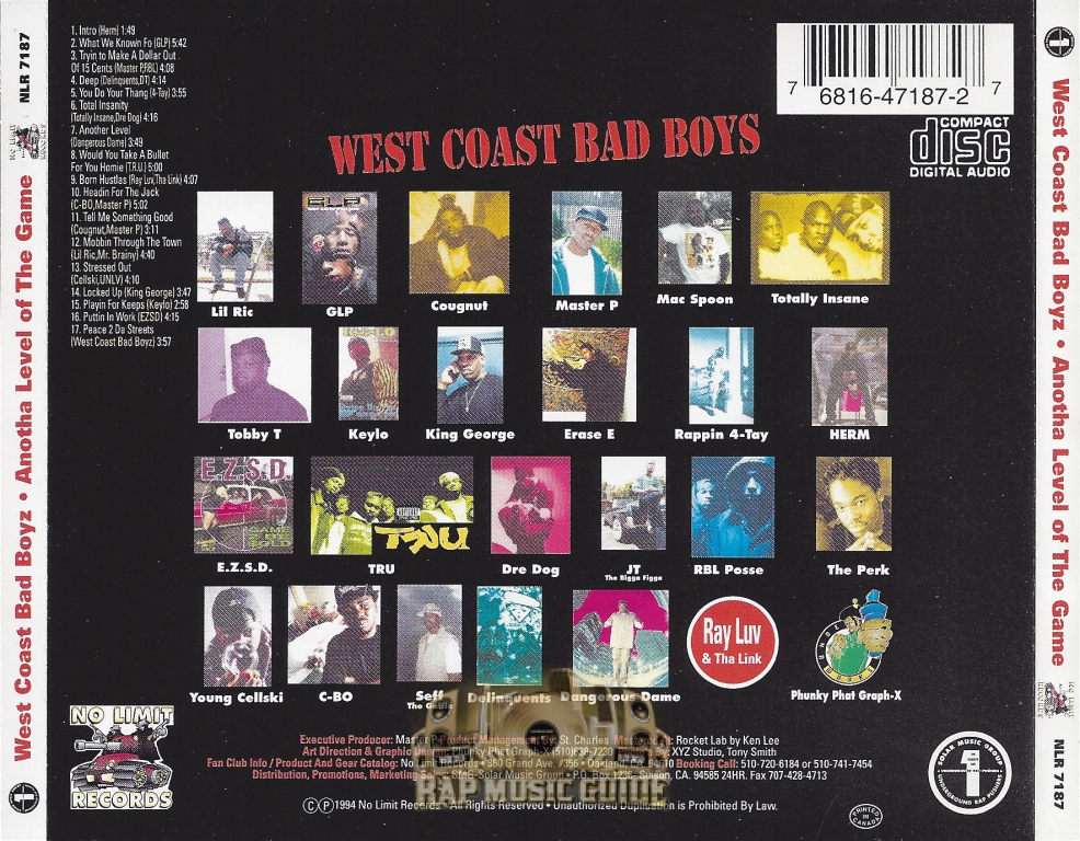 West Coast Bad Boyz - Anotha Level Of The Game: 1st Press. CD | Rap Music  Guide